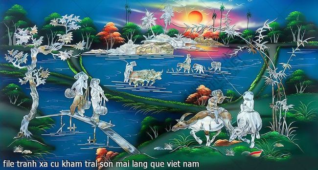file tranh xa cu kham trai son mai lang que viet nam
